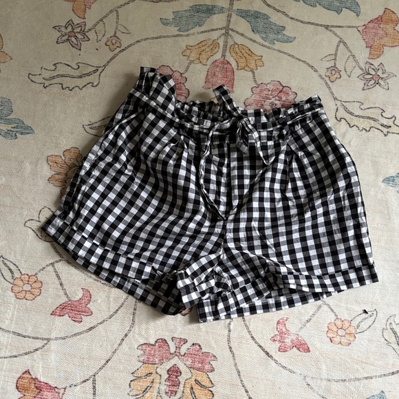 a new day Pants - a new day Black and White Checkered High Waist Shorts